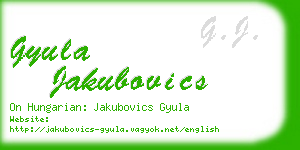 gyula jakubovics business card